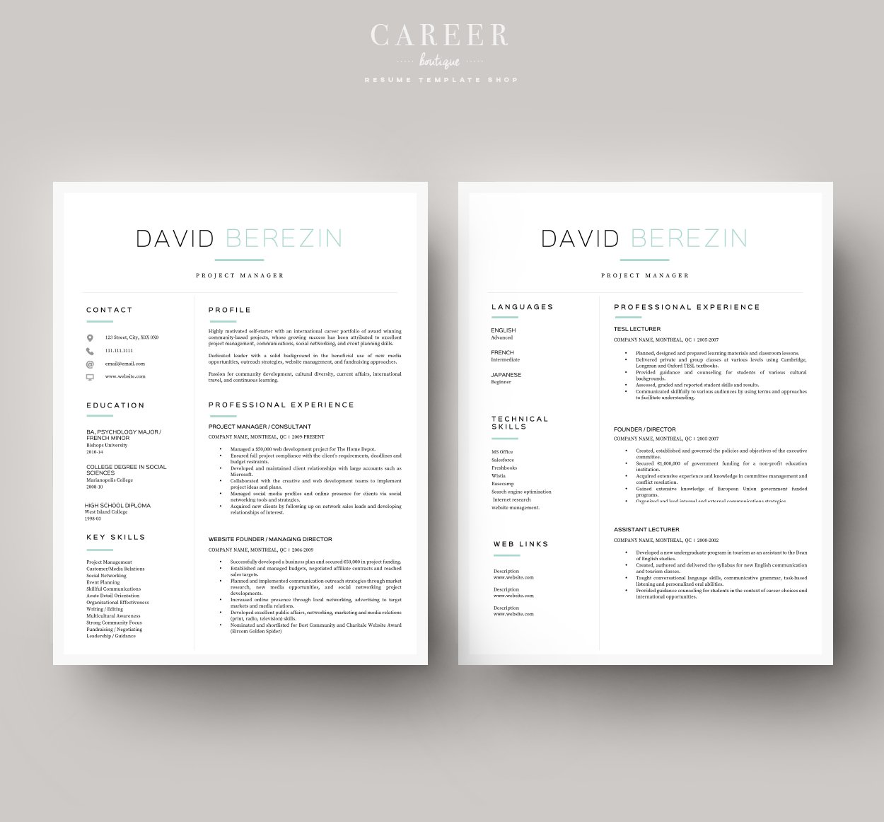 Modern resume & CoverLetter Template preview image.