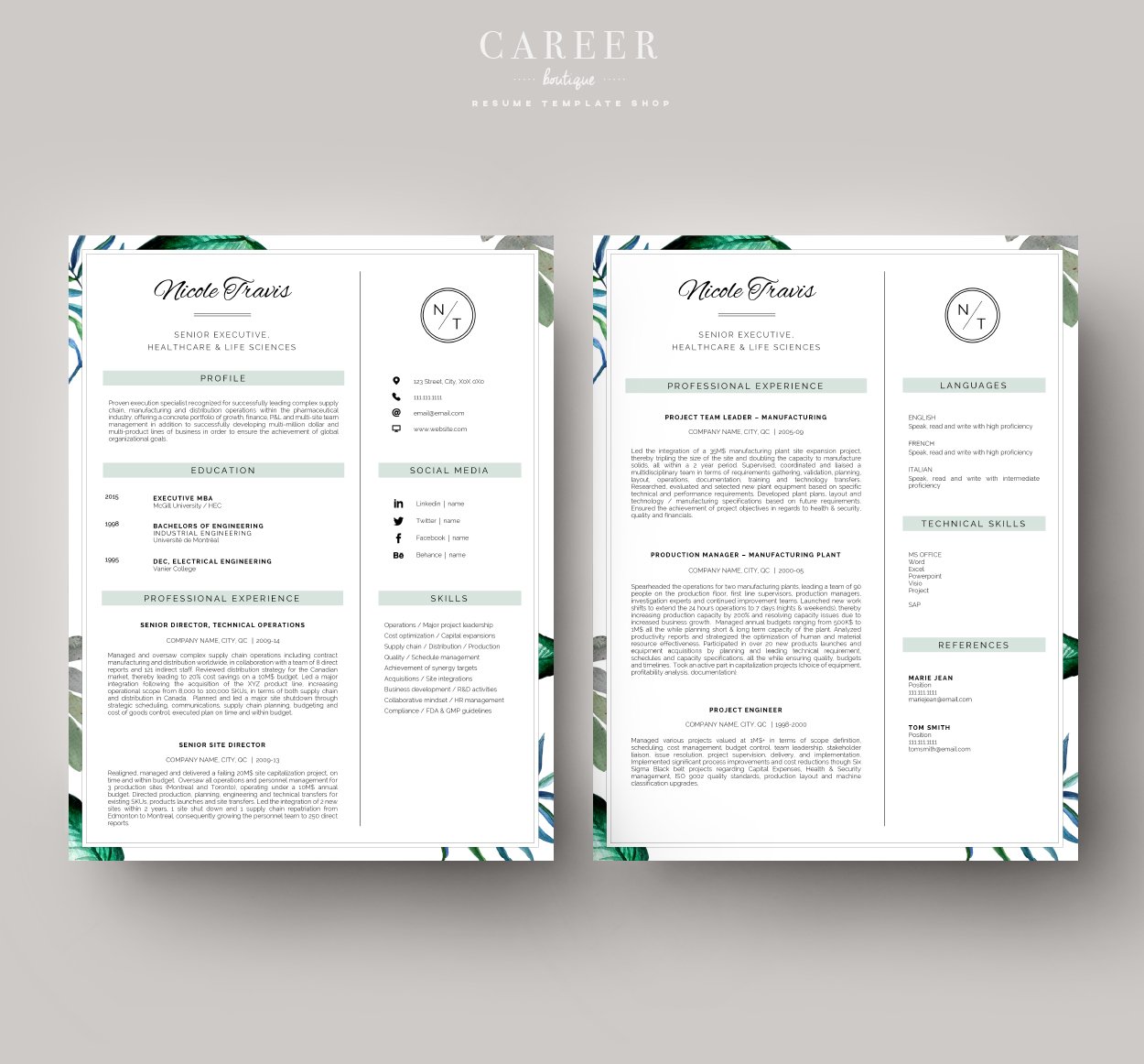 Modern Resume & CoverLetter Template preview image.