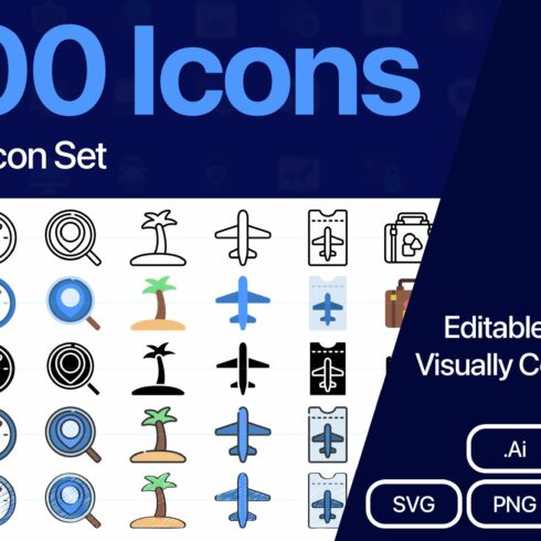500 Travel Vector Icons cover image.