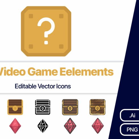 500 Video Game Elements Vector Icons cover image.