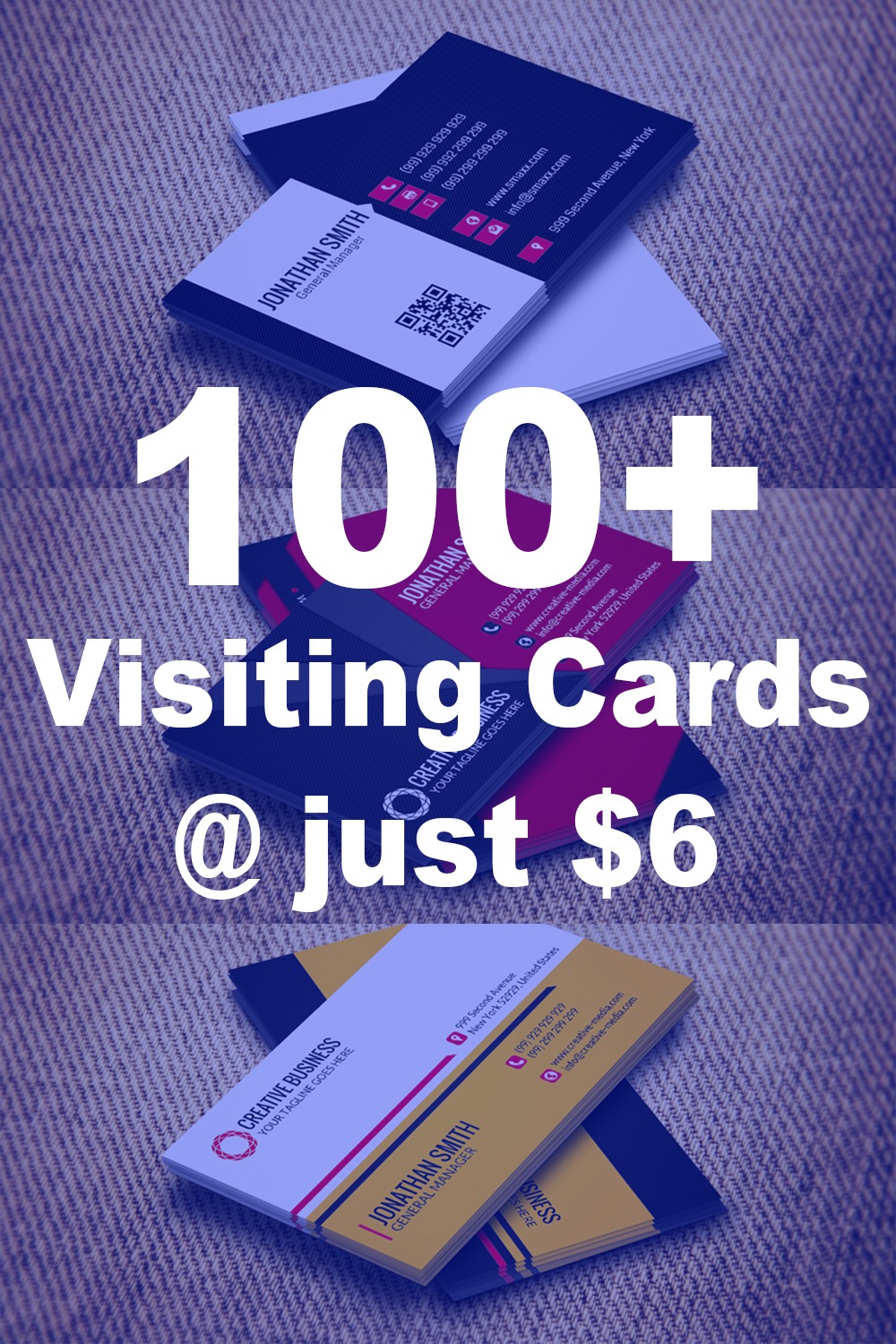 100+ Visiting Cards @ just $ 6 pinterest preview image.