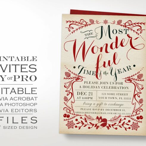 Christmas Invitation Template Winter cover image.