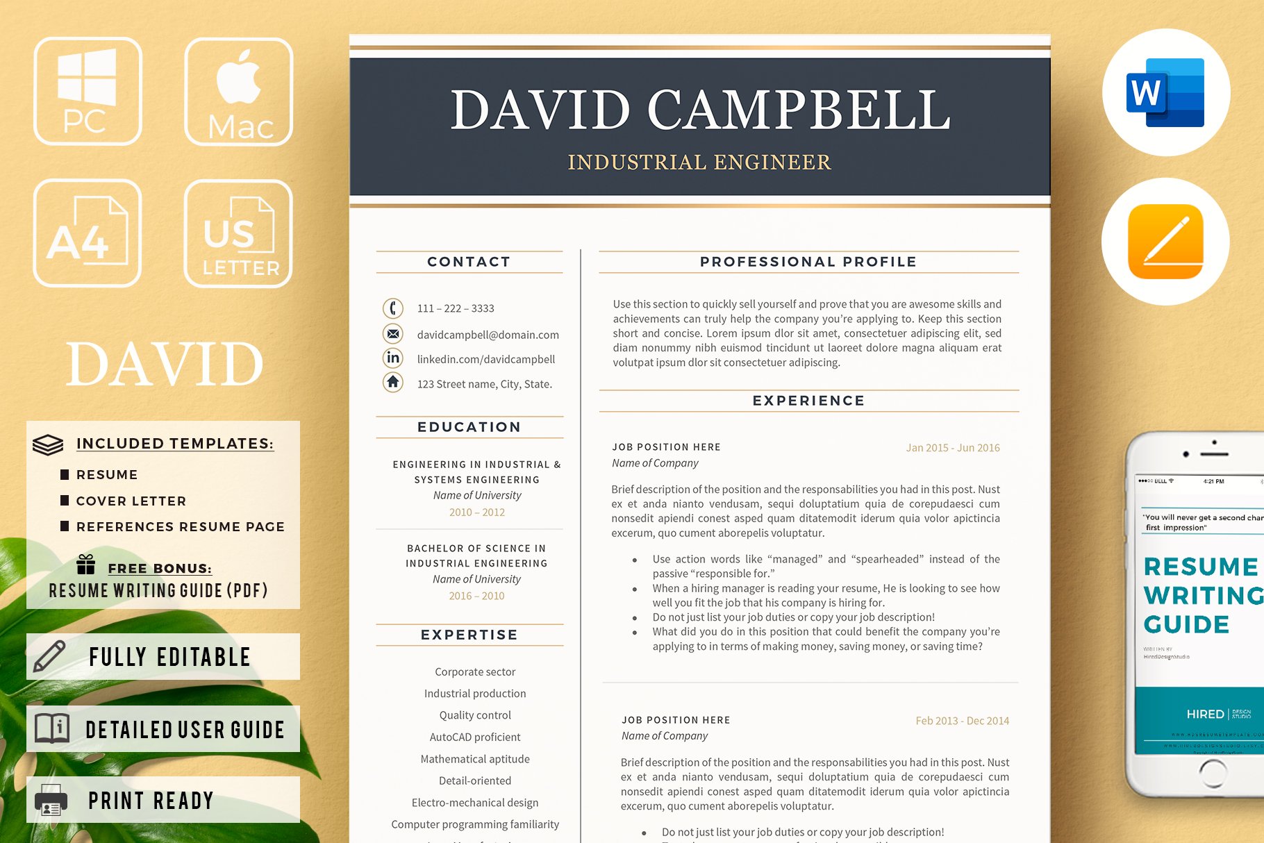 Resume for Engineer. Engineering CV cover image.