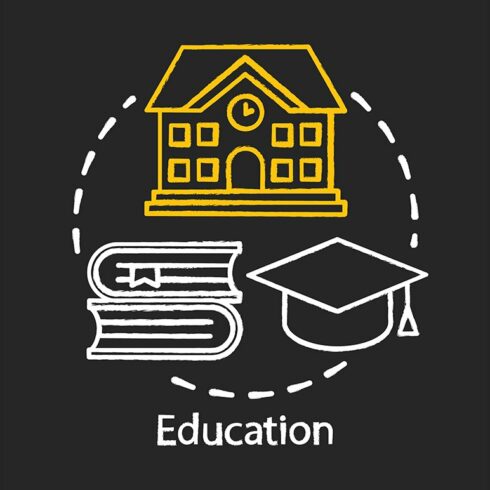 Education chalk concept icon cover image.