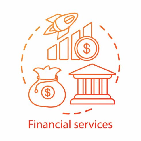 Financial services concept icon cover image.