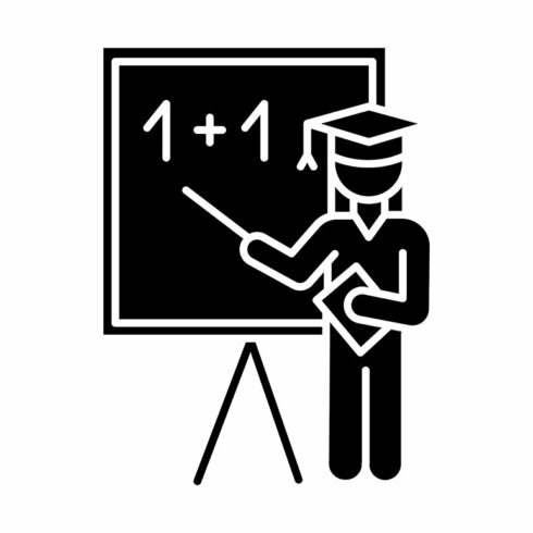 Education industry glyph icon cover image.