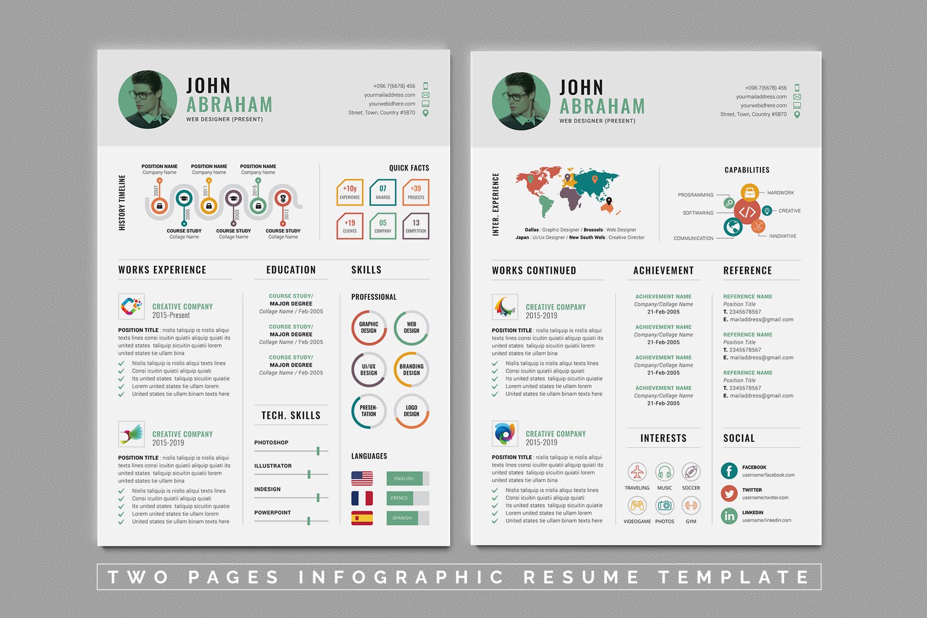 Info-graphic Resume/CV cover image.