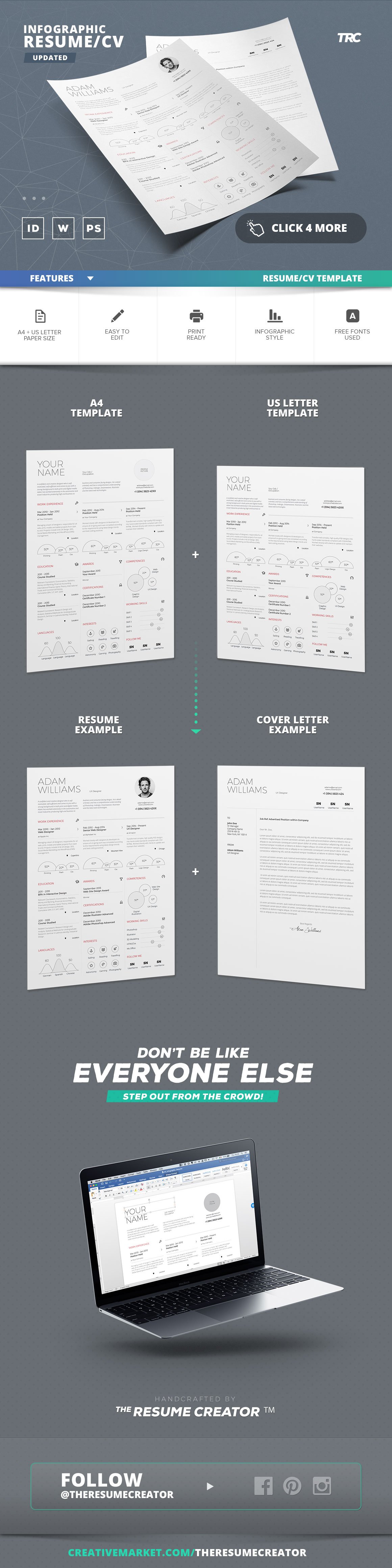 Infographic Resume/Cv Template Vol.4 preview image.