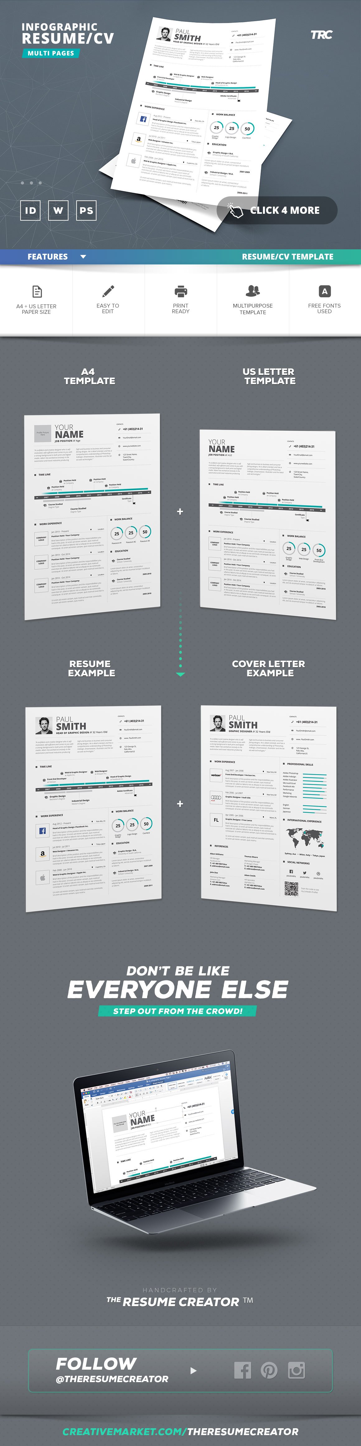 Infographic Resume/Cv Template Vol.5 preview image.