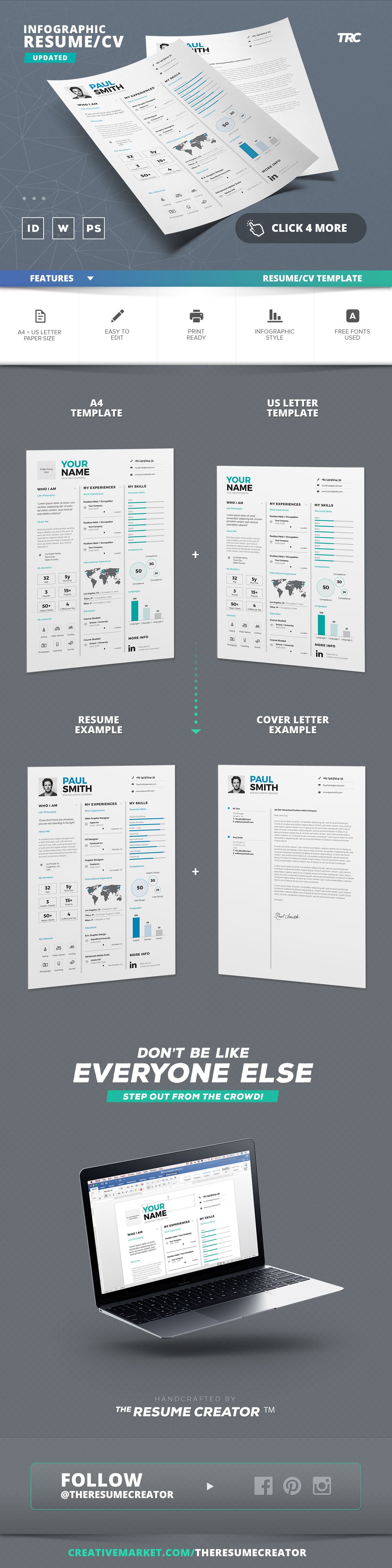 Infographic Resume/Cv Template Vol.7 preview image.