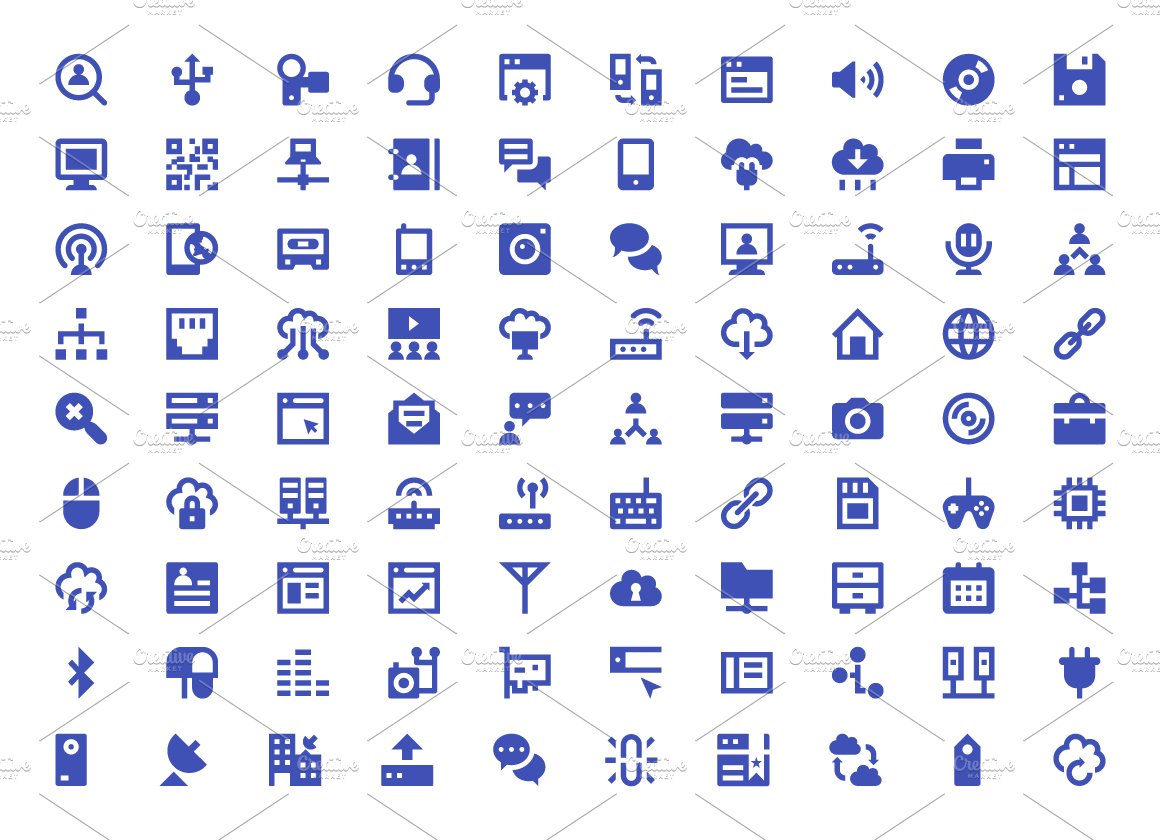 125+ Internet Material Design Icons preview image.