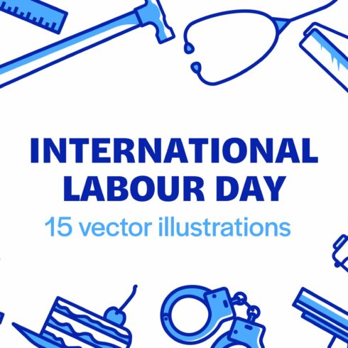 Set of tool icons for Labour Day cover image.