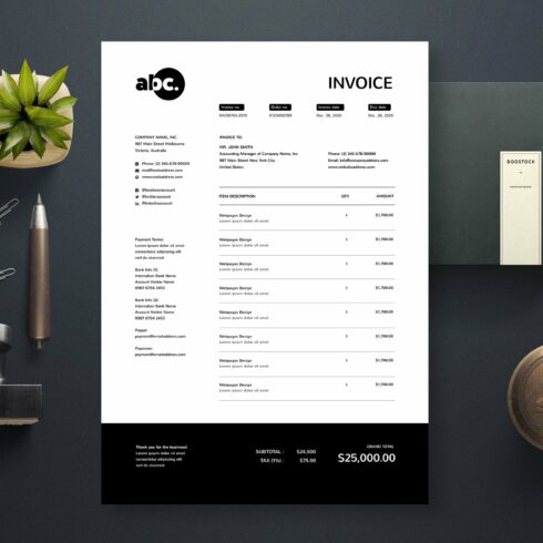 Invoice Template v.24 cover image.