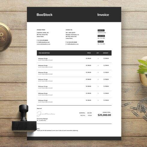 Invoice Template v.26 cover image.