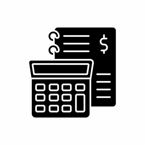 Financial accounting glyph icon cover image.