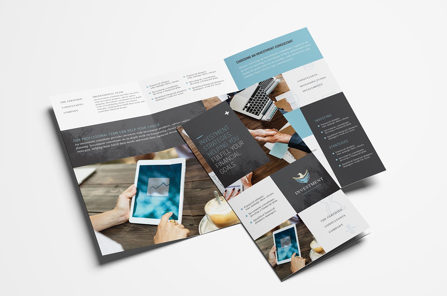 investment consultant tri fold brochure template 719