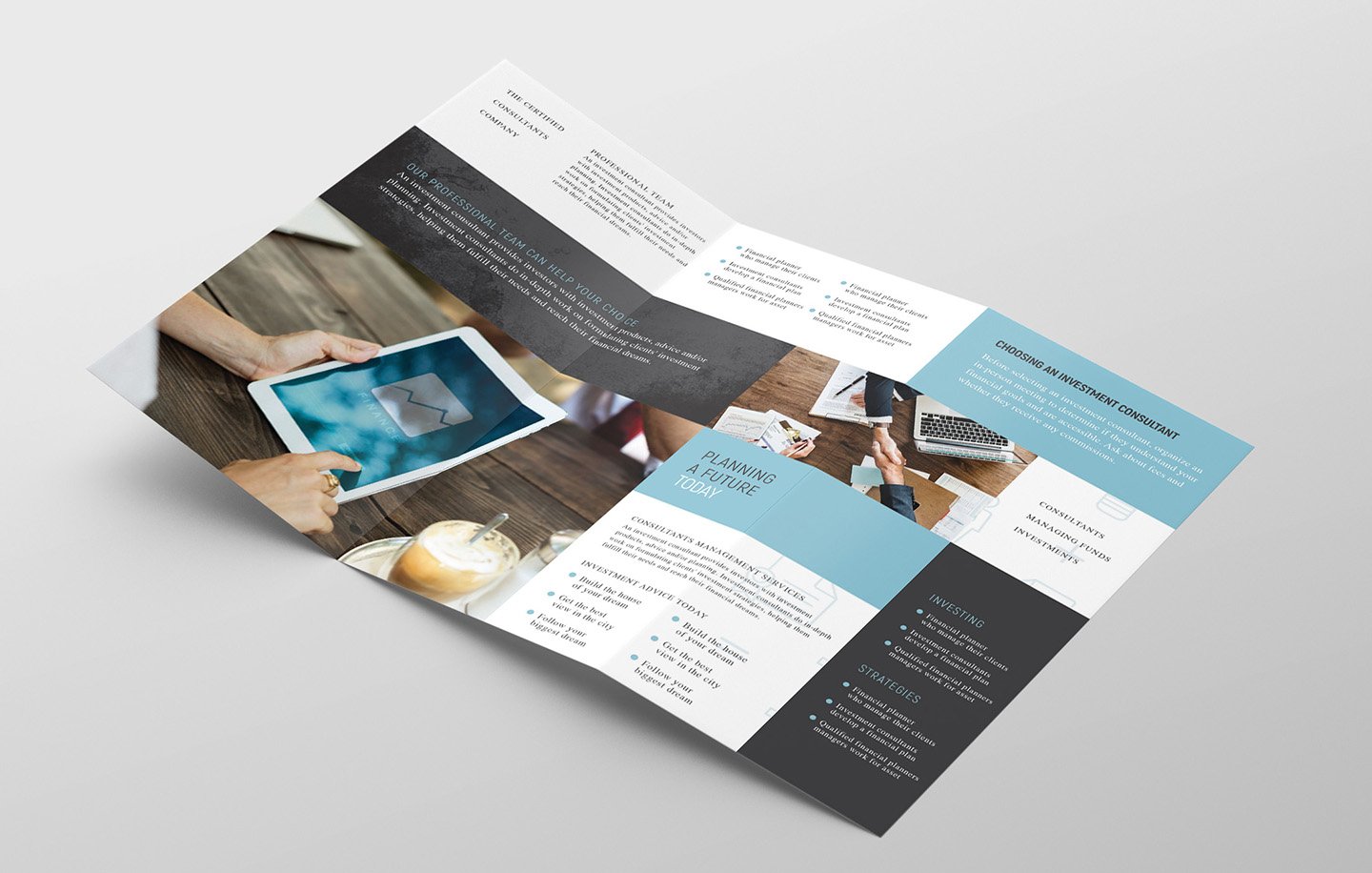 investment consultant tri fold brochure template inside 442