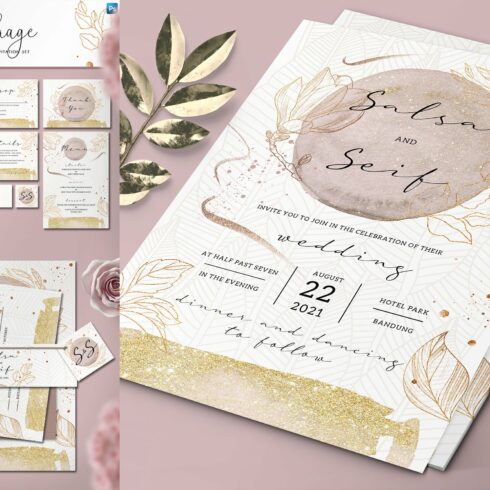 Foliage Wedding Invitation Set cover image.