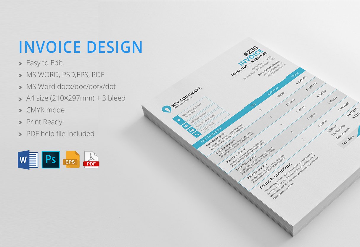 Business Invoice Template cover image.
