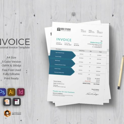 Simple Invoice Template cover image.