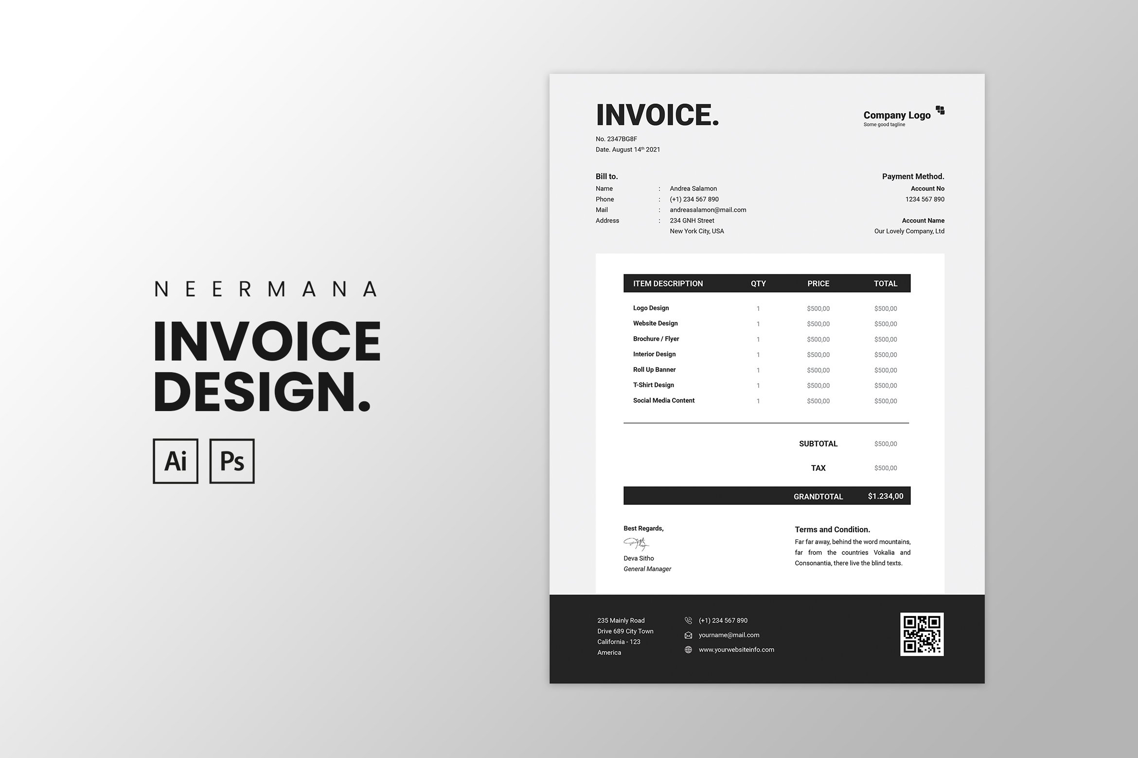 Invoice Template cover image.