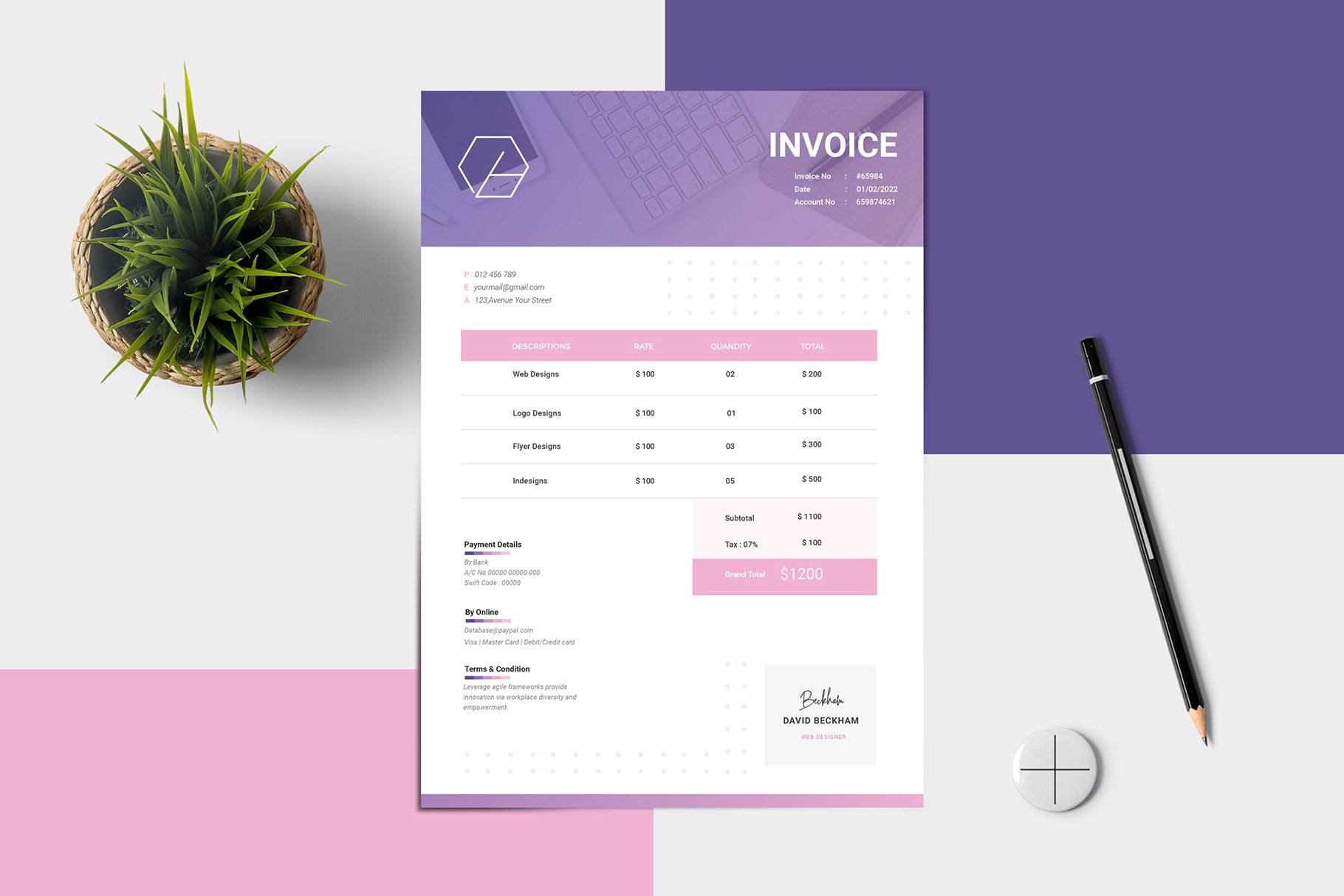 The Minimal Invoice Template cover image.