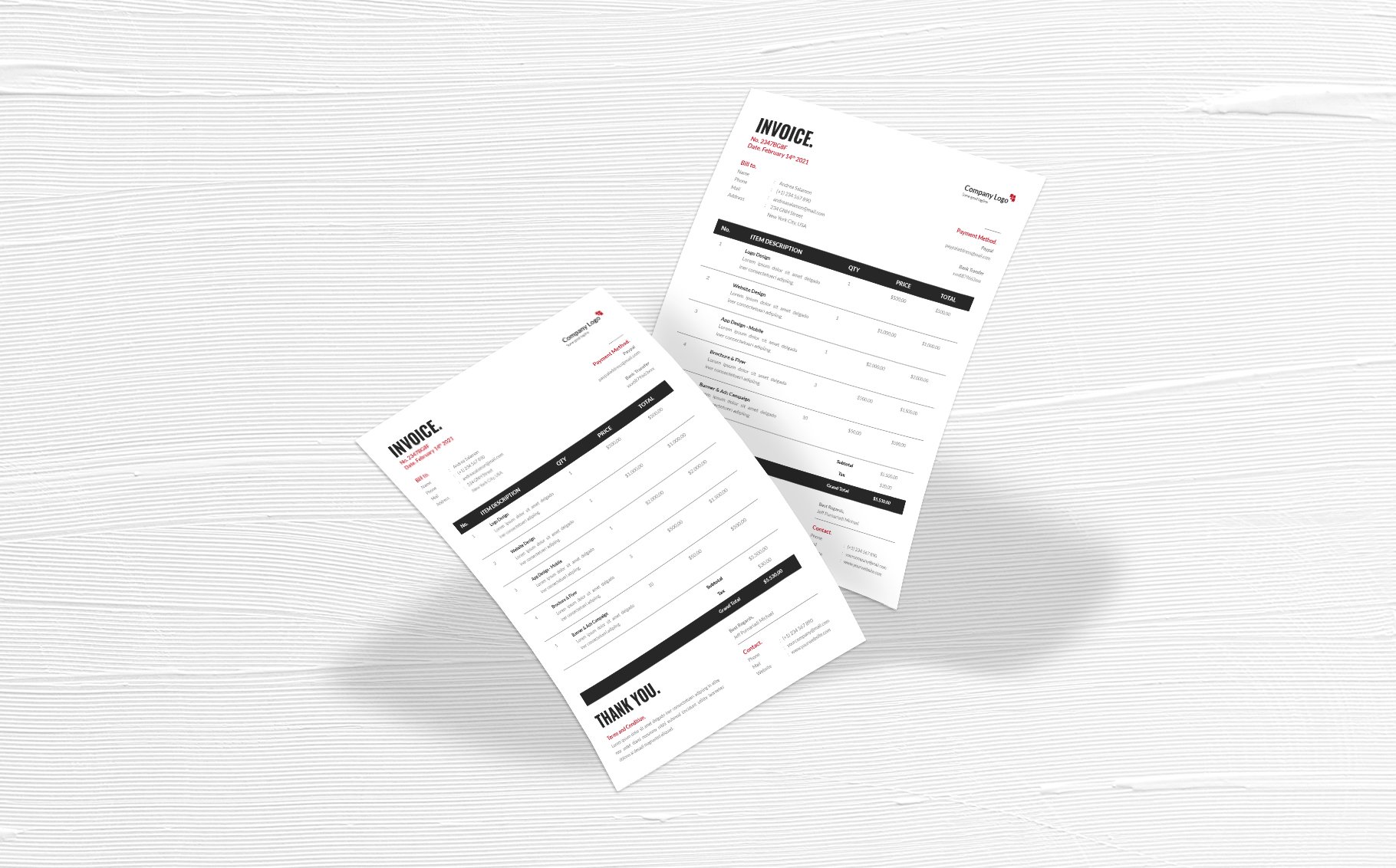 Invoice - Professional Clean Design preview image.