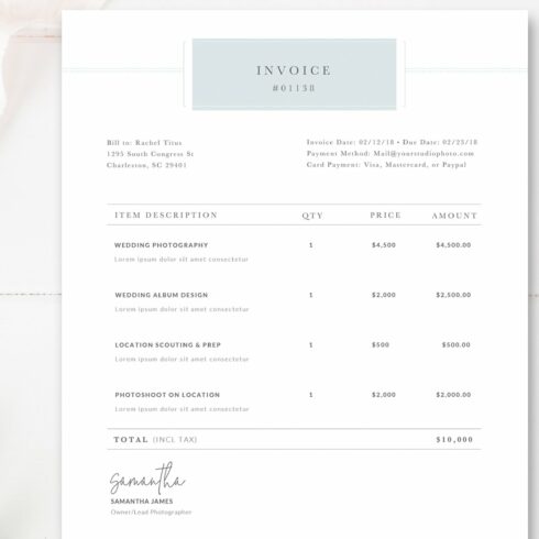 Invoice Receipt for Photographers cover image.