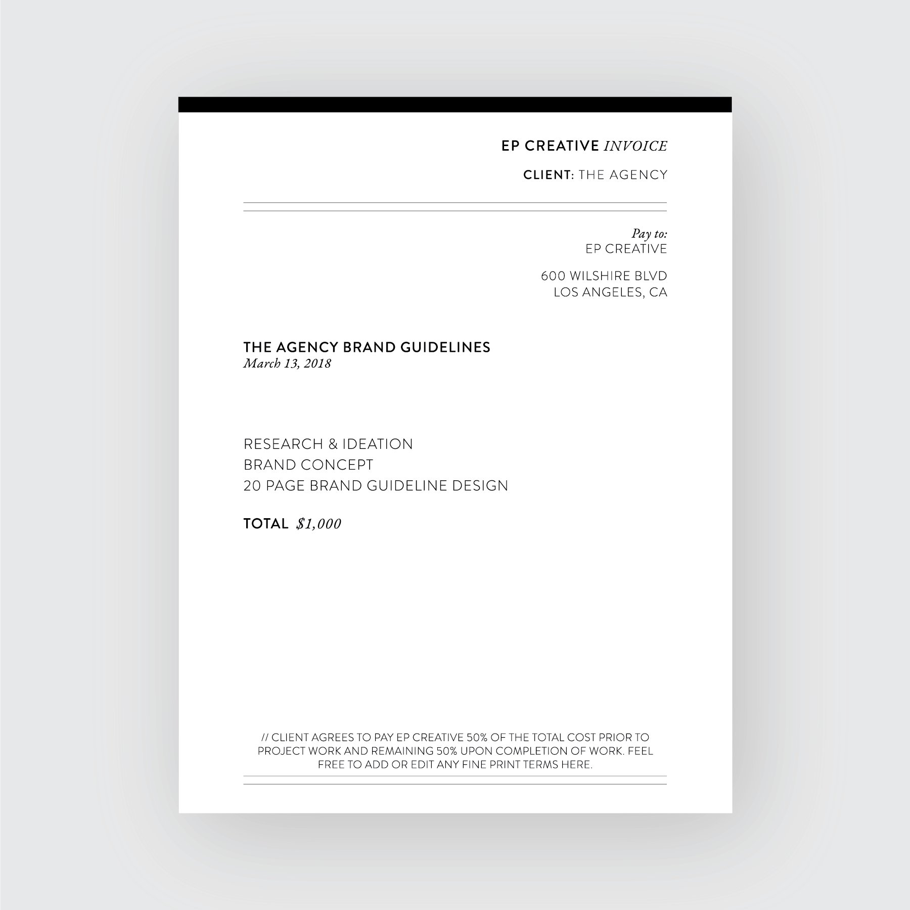 Clean Invoice Template cover image.