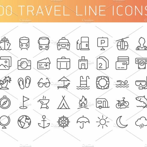 Travel Line Icons. Set 1 cover image.