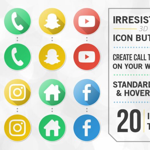 20 Irresistible Icon Buttons cover image.