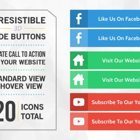 20 Irresistible Wide Icon Buttons cover image.
