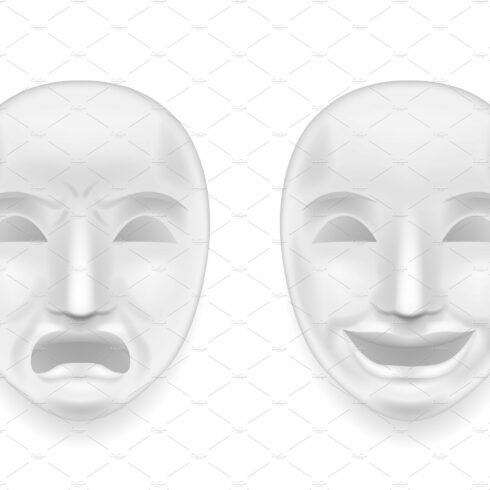 Isolated theatrical face mask cover image.