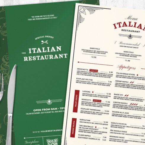 Ornate Restaurant Menu Templates cover image.