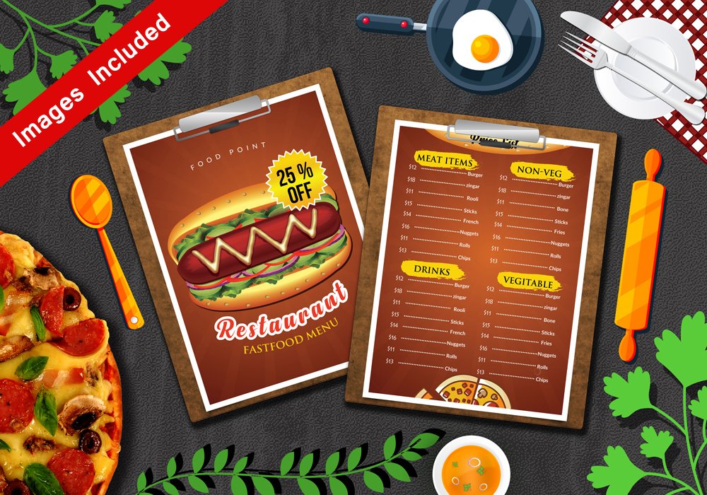 Restaurant Menu Print Templates cover image.