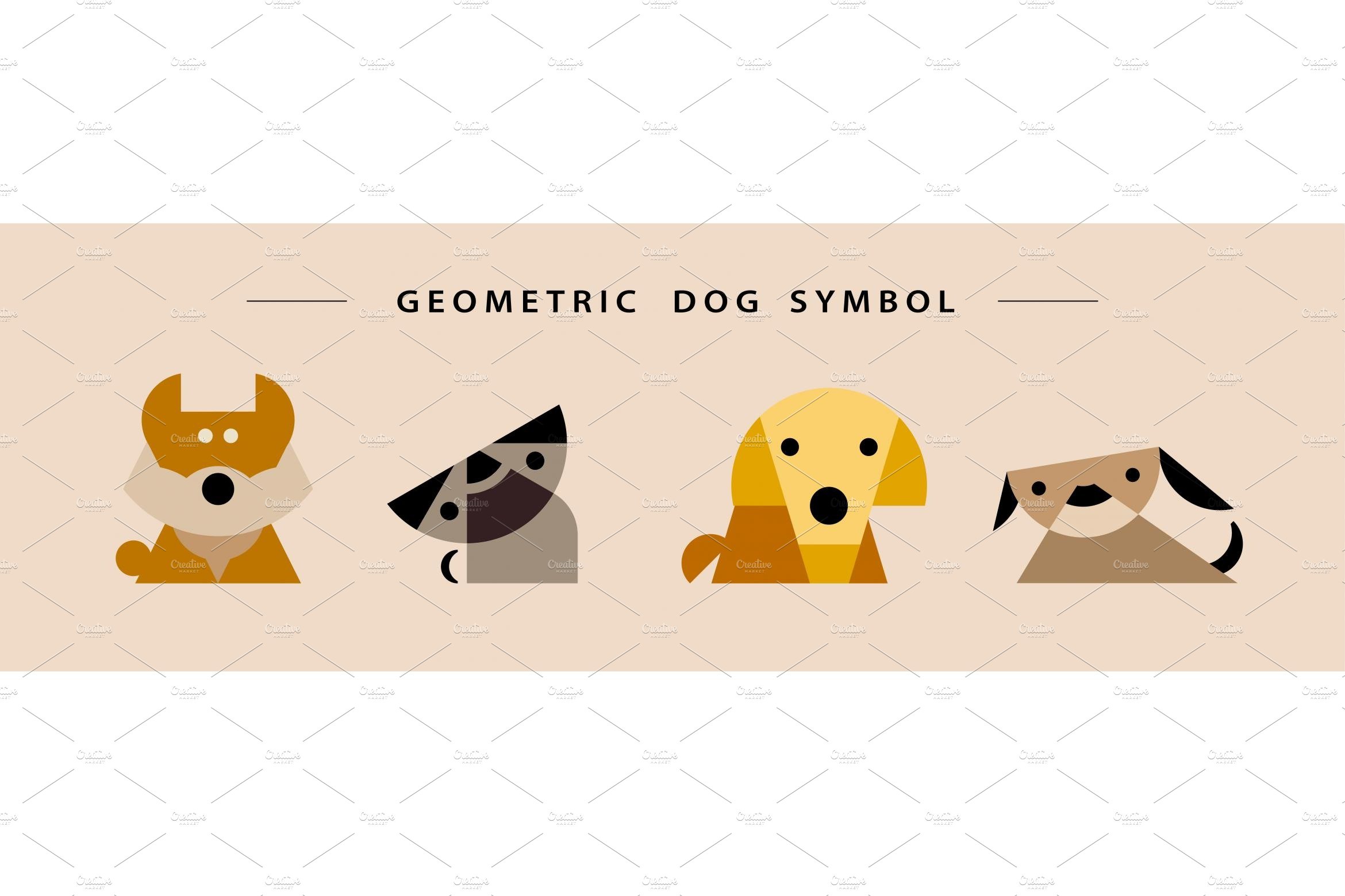 Origami dog symbols set cover image.
