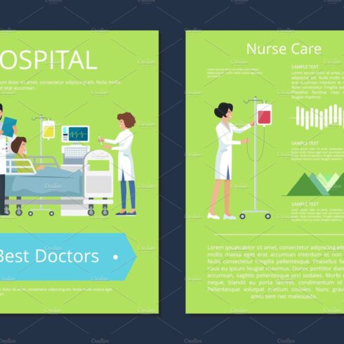 Hospital Best Doctors Care Vector cover image.