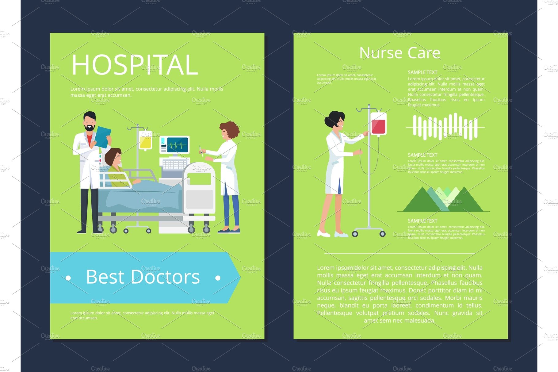 Hospital Best Doctors Care Vector cover image.