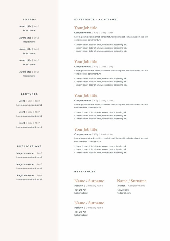 Janice | CV / resume template – MasterBundles