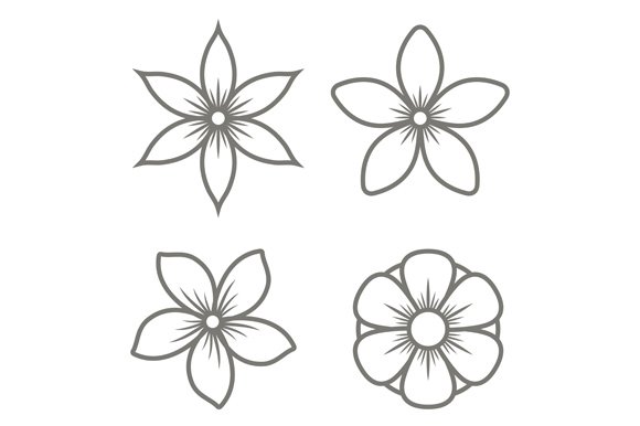 Jasmine Flower Icons Set cover image.