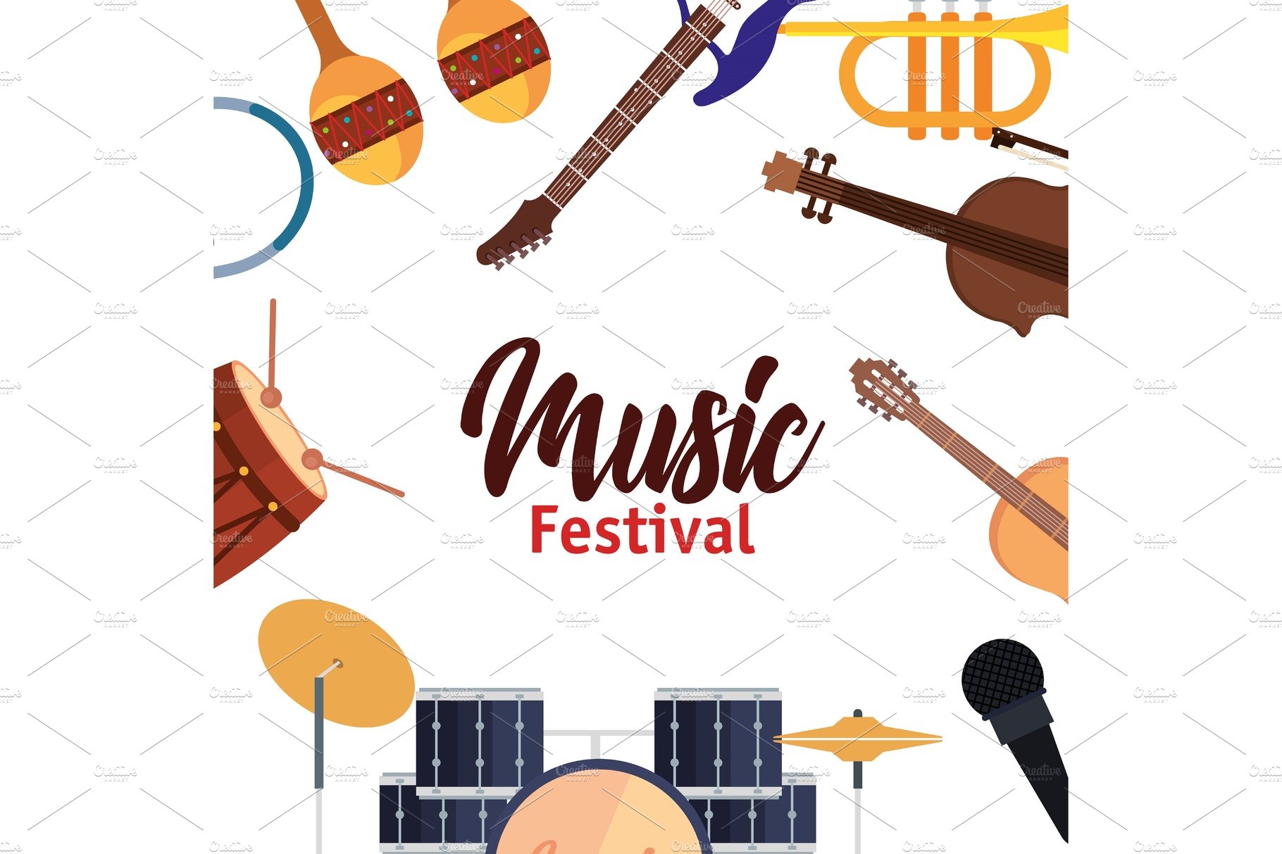 set music instruments icons cover image.
