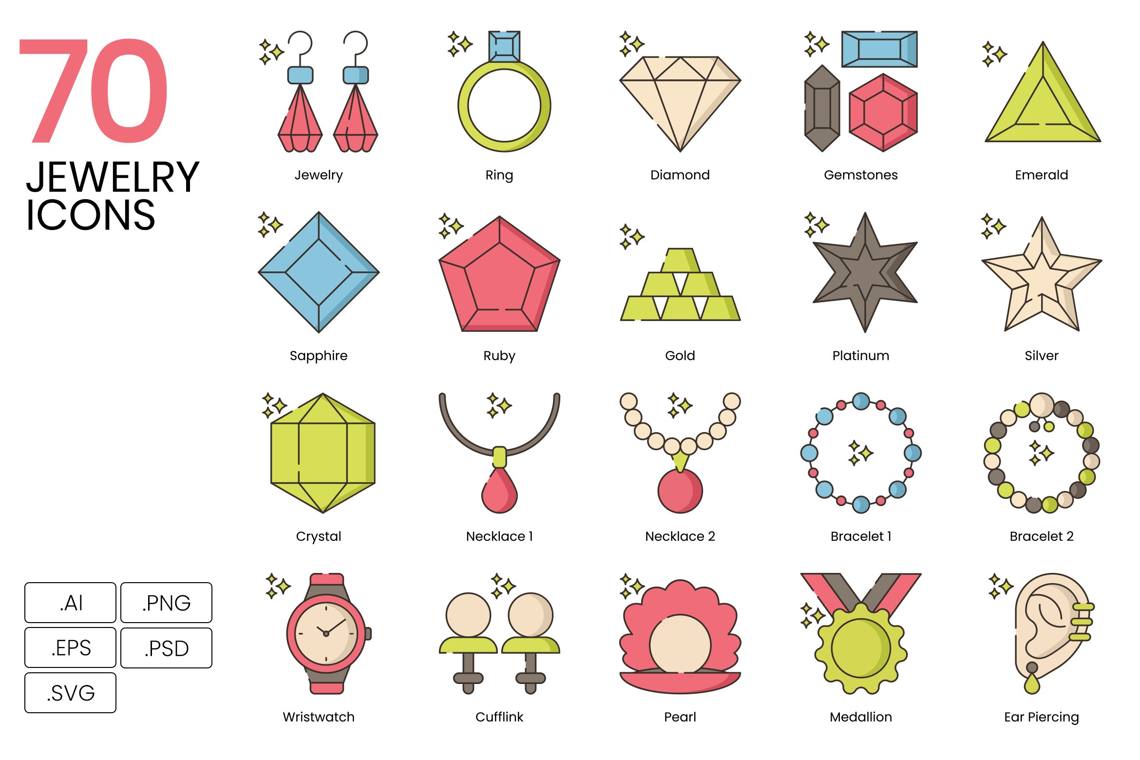 70 Jewelry Icons | Hazel cover image.
