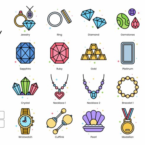 65 Jewelry Icons | Vivid cover image.