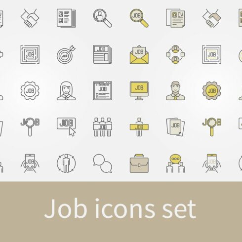 Job icons set cover image.