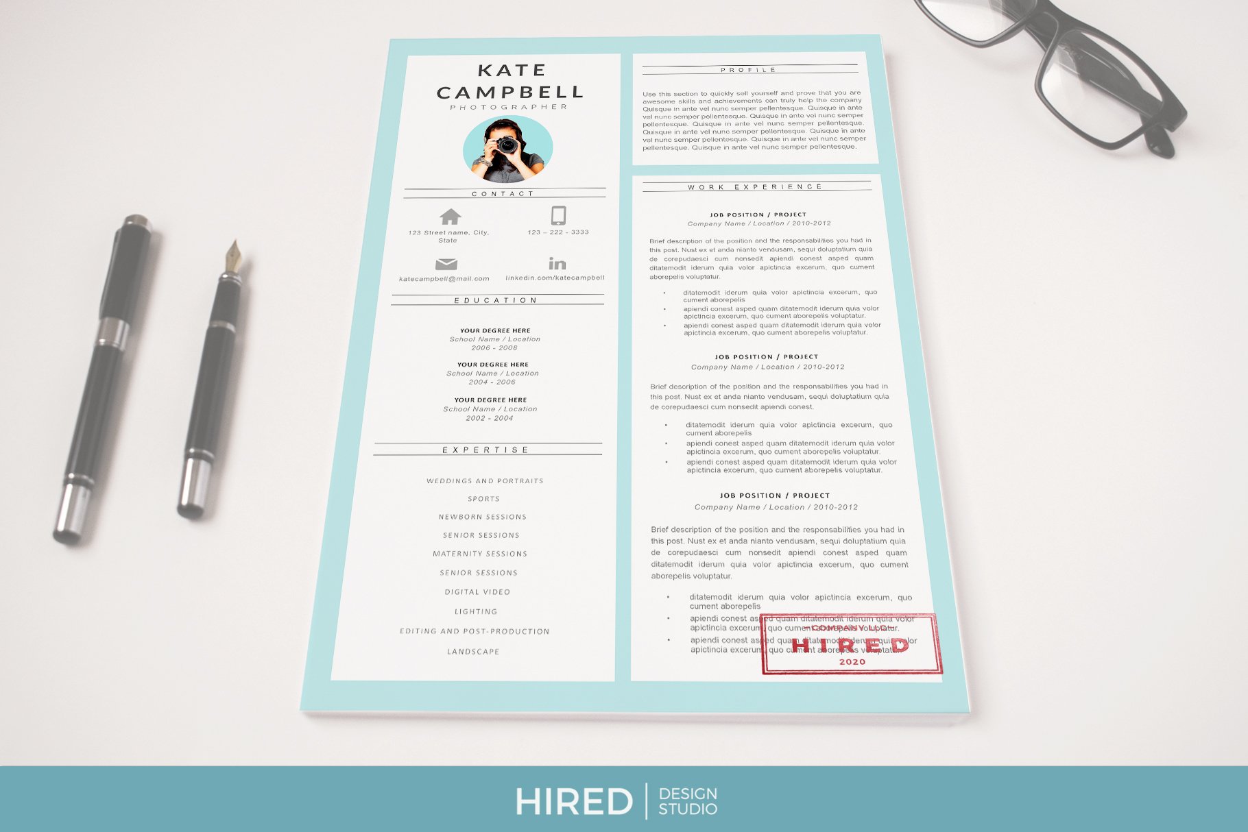 job wining resume template instant dl 610