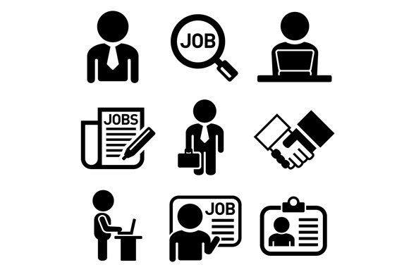Human Job Resources Icons Set cover image.