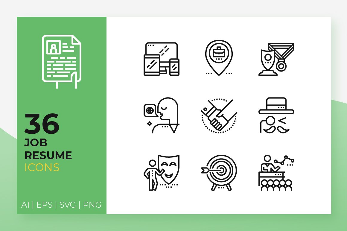 Job Resume Icons cover image.