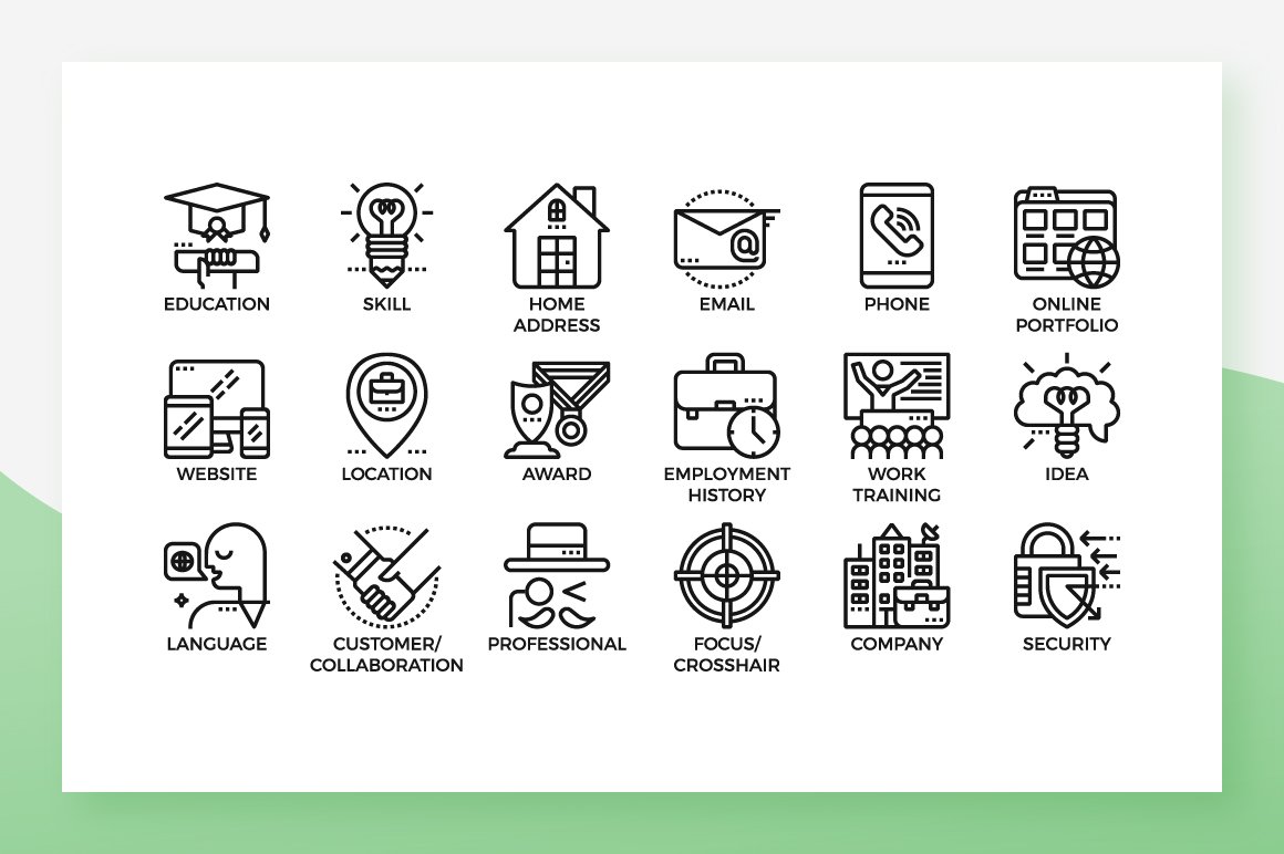 Job Resume Icons preview image.