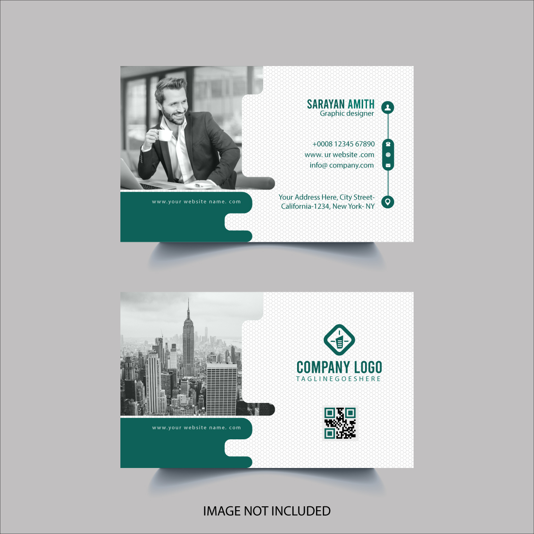 Four Professional Creative Clean and Modern Business Card Design Bundle cover image.