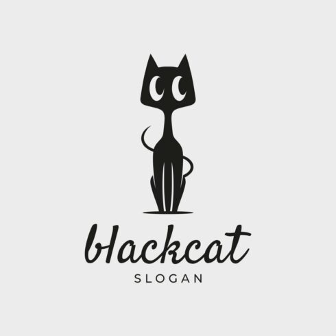 Black Cat Simple Mascot Logo cover image.